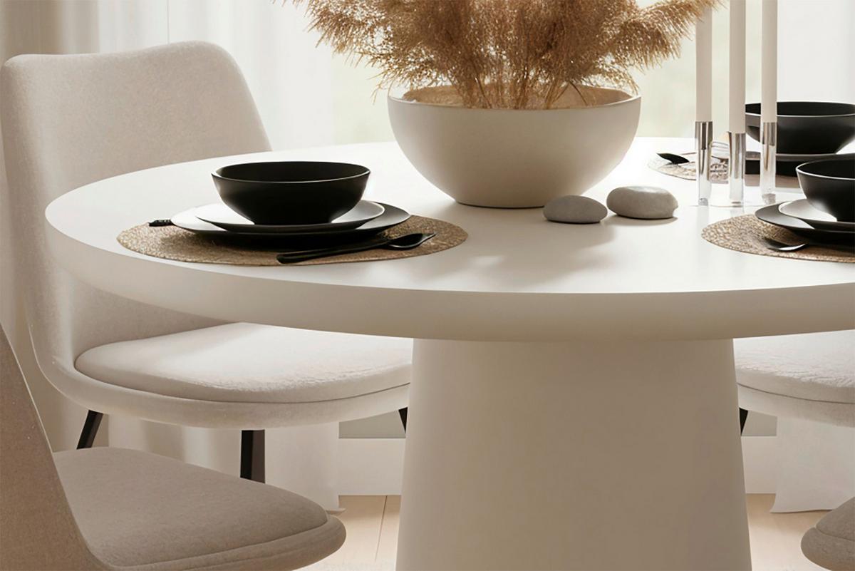 ESSTISCH Weiß L: 120cm - Weiß, MODERN, Holzwerkstoff/Stein (120/120/77cm) - MID.YOU