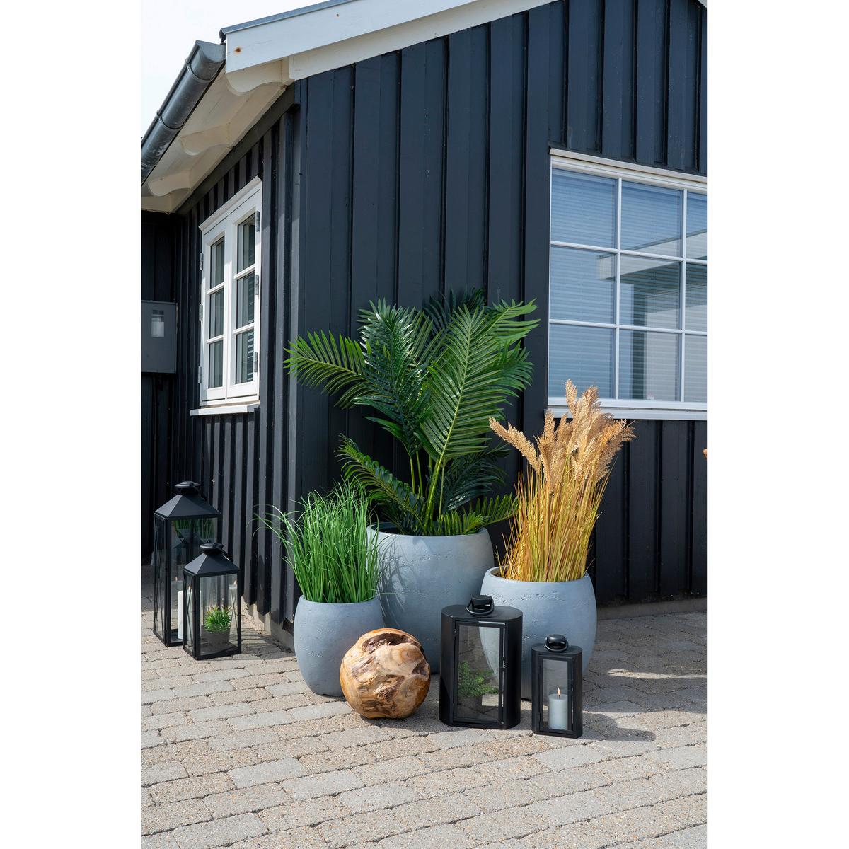 Kunstpflanze Areca Grün Schwarz H: 175 Cm - Schwarz/Grün, Basics, Kunststoff (175cm)