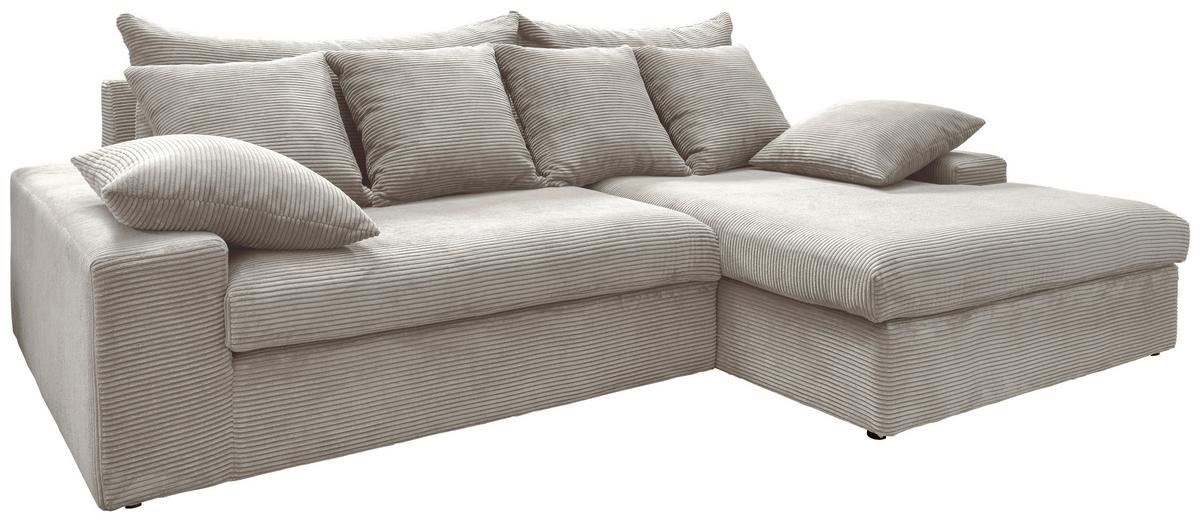 Ecksofa Avellino Silberfarben S: 278/200 Cm - Silberfarben/Schwarz, MODERN, Textil (278/200cm) - Livetastic