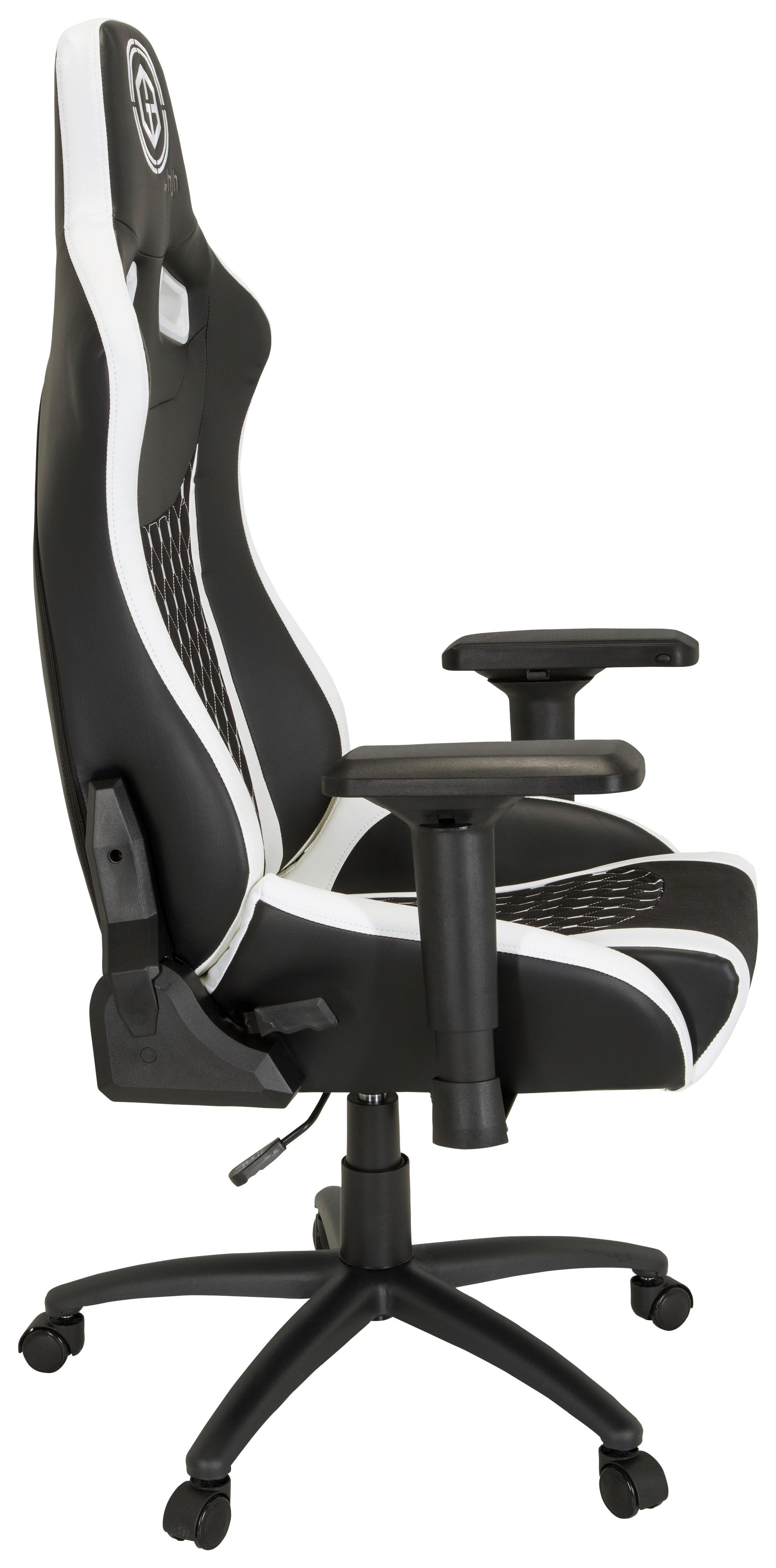 Gamingstuhl Gamebreaker Sx 04 Schwarz/weiß - Schwarz/Weiß, MODERN, Kunststoff/Textil (74/137/66cm) - MID.YOU