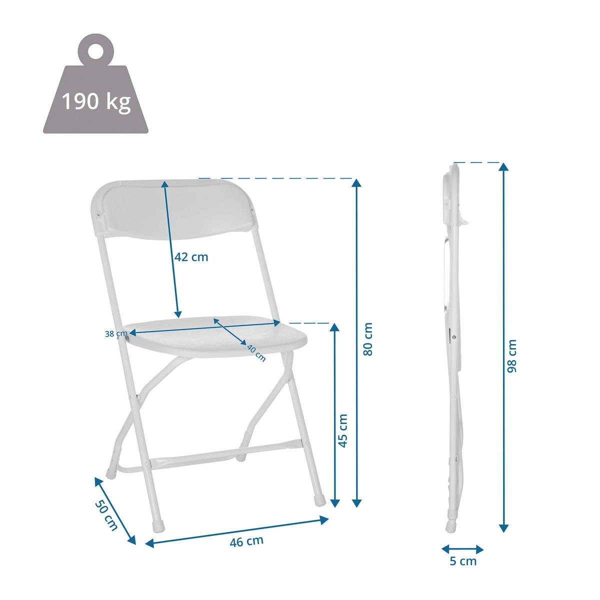 Klappstuhl Tudela Xxl W - Weiß, Basics, Kunststoff (46/80/50cm) - MID.YOU