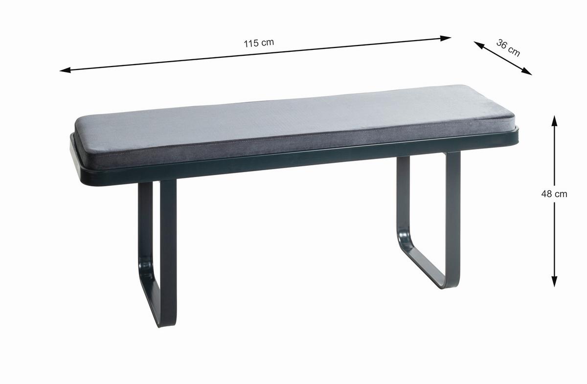 SEDACÍ LAVICE DARIO 2 - antracitová, Konvenční, kov/textil (115/48/36cm)