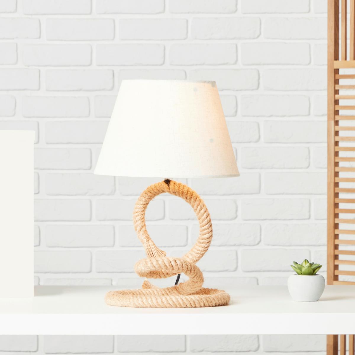 Tischlampe Sailor Naturfarben/ Weiß mit Schnurschalter - Naturfarben/Weiß, Natur, Textil (25/40cm) - Brilliant