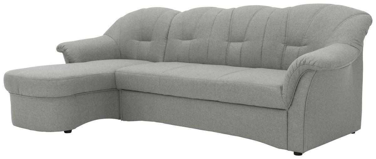 Ecksofa Mit Schlaffunktion Papenburg Silberfarben - Silberfarben/Schwarz, KONVENTIONELL, Textil (142/233cm) - MID.YOU