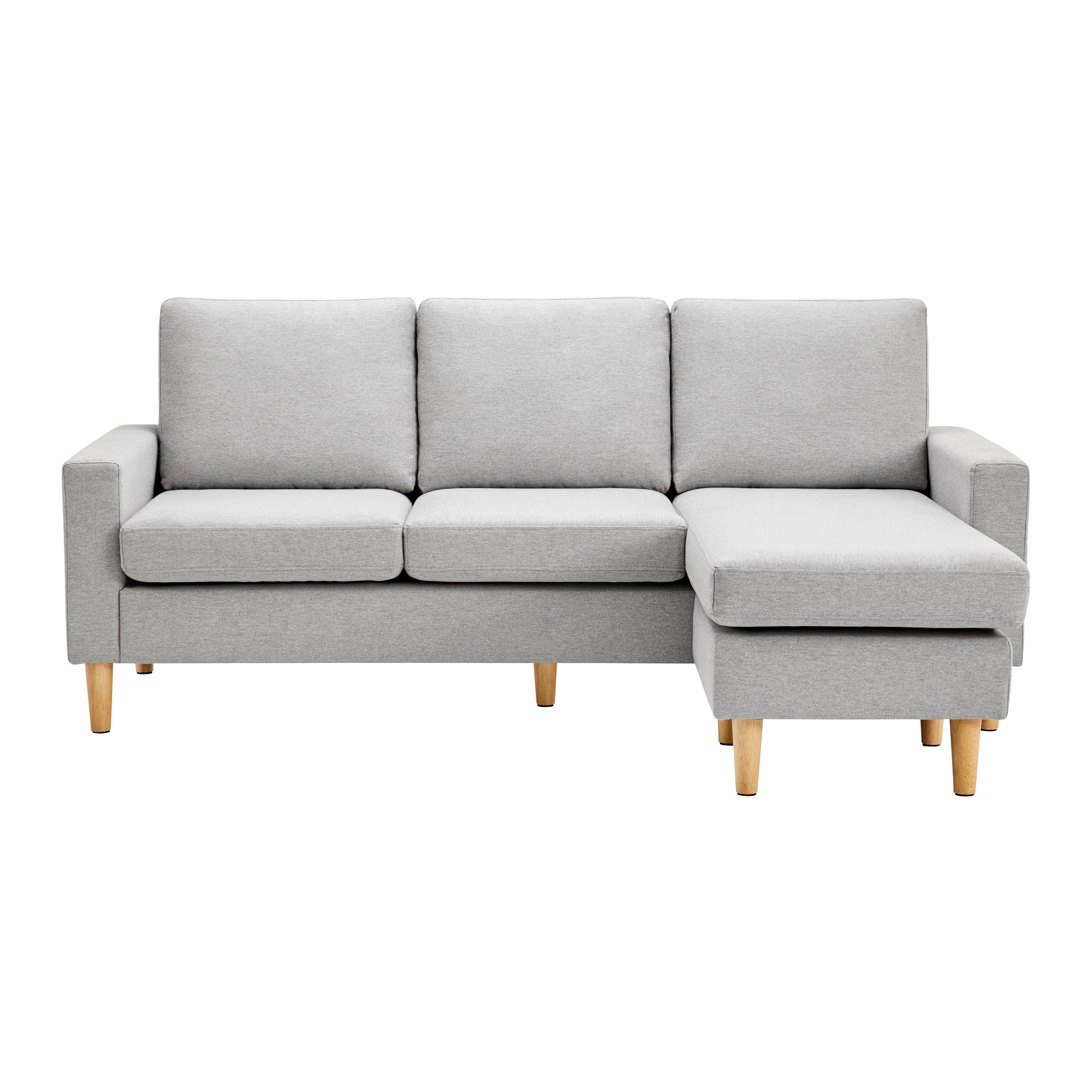 Sivá pohovka Noemie - prírodná farba/svetlosivá, Modern, drevo/textil (198/86/78-135cm) - Bessagi Home