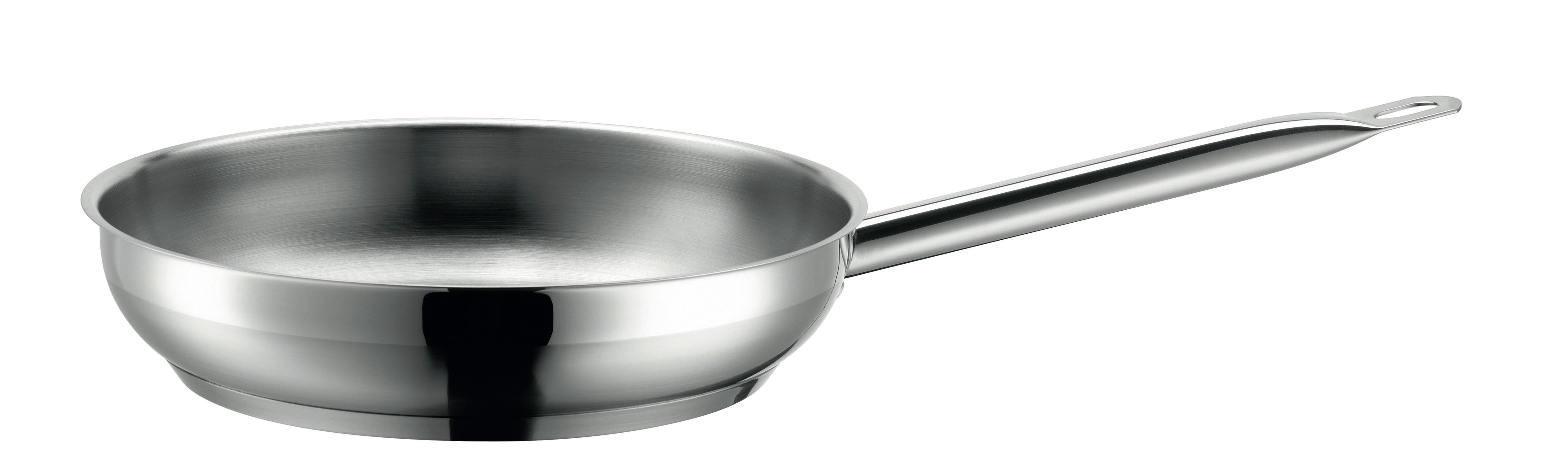 Bratpfanne Professional Edelstahl B: 25 cm - Silberfarben, Basics, Metall (25/47,5/6,1cm) - Mäser