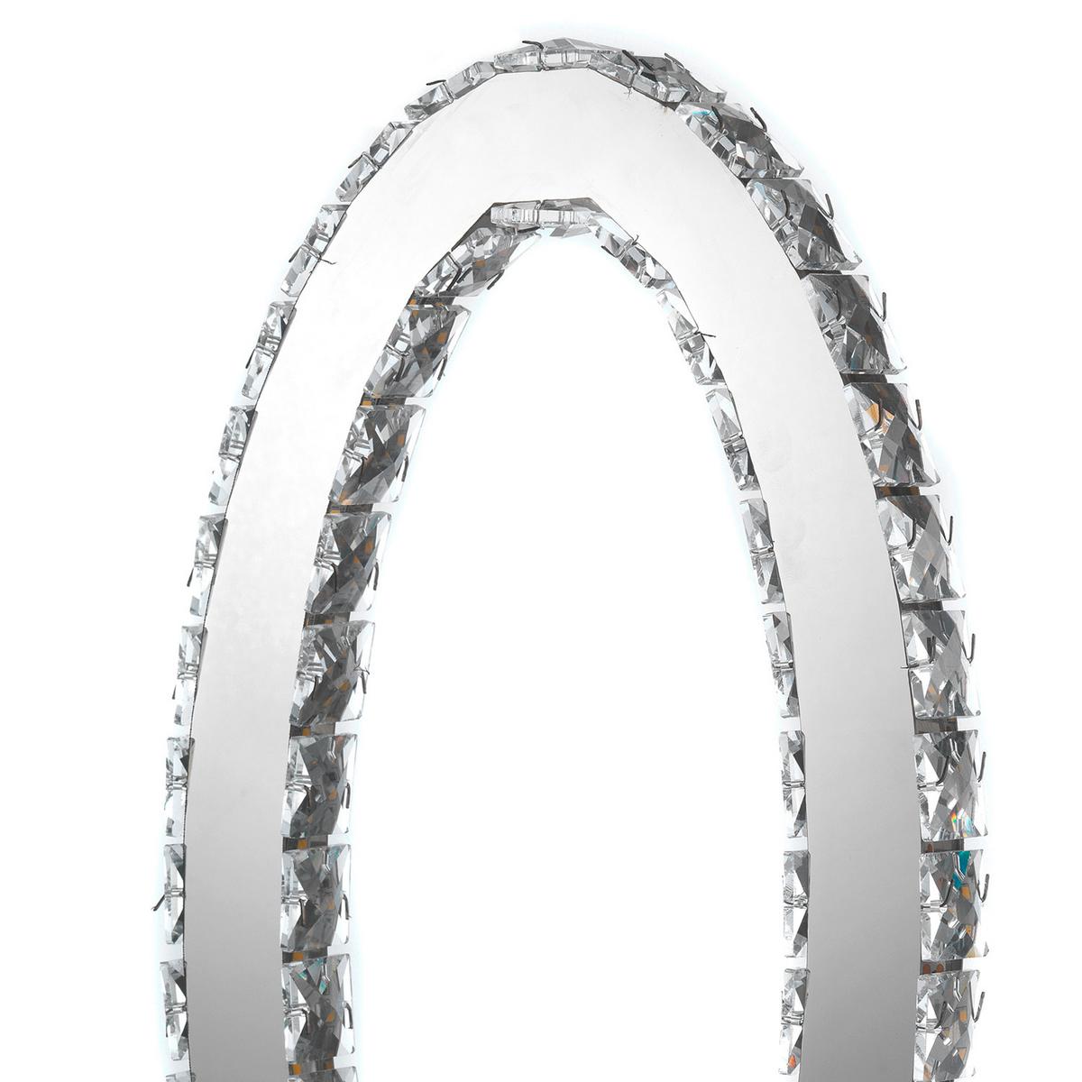 LED-Tischleuchte Chromfarben D: 30 cm 18w - Chromfarben, Design, Glas/Metall (30/40cm)