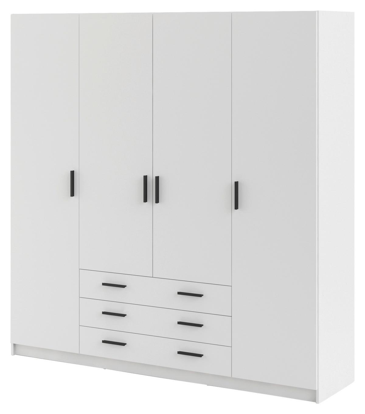 Kleiderschrank Sprint, Weiß, B: 195,5 Cm - Weiß, Basics, Holzwerkstoff (195,5/200,4/49,6cm) - MID.YOU
