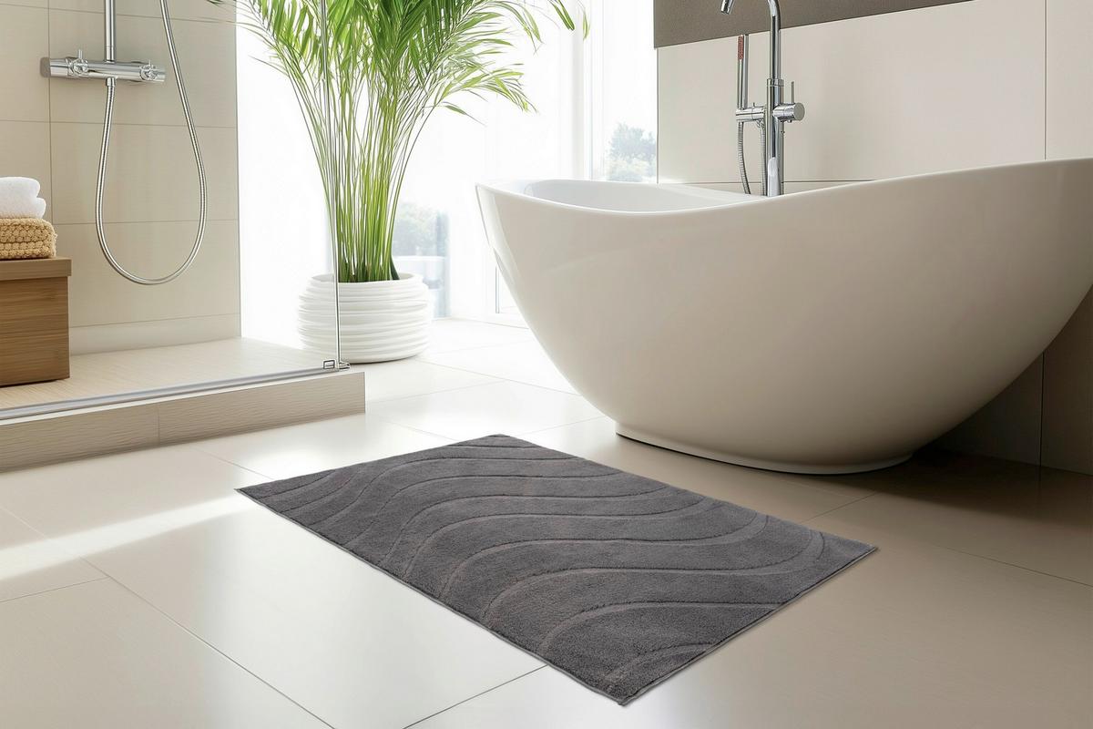 Badematte Ocean Touch Grau - Basics (40/60cm) - Kayoom
