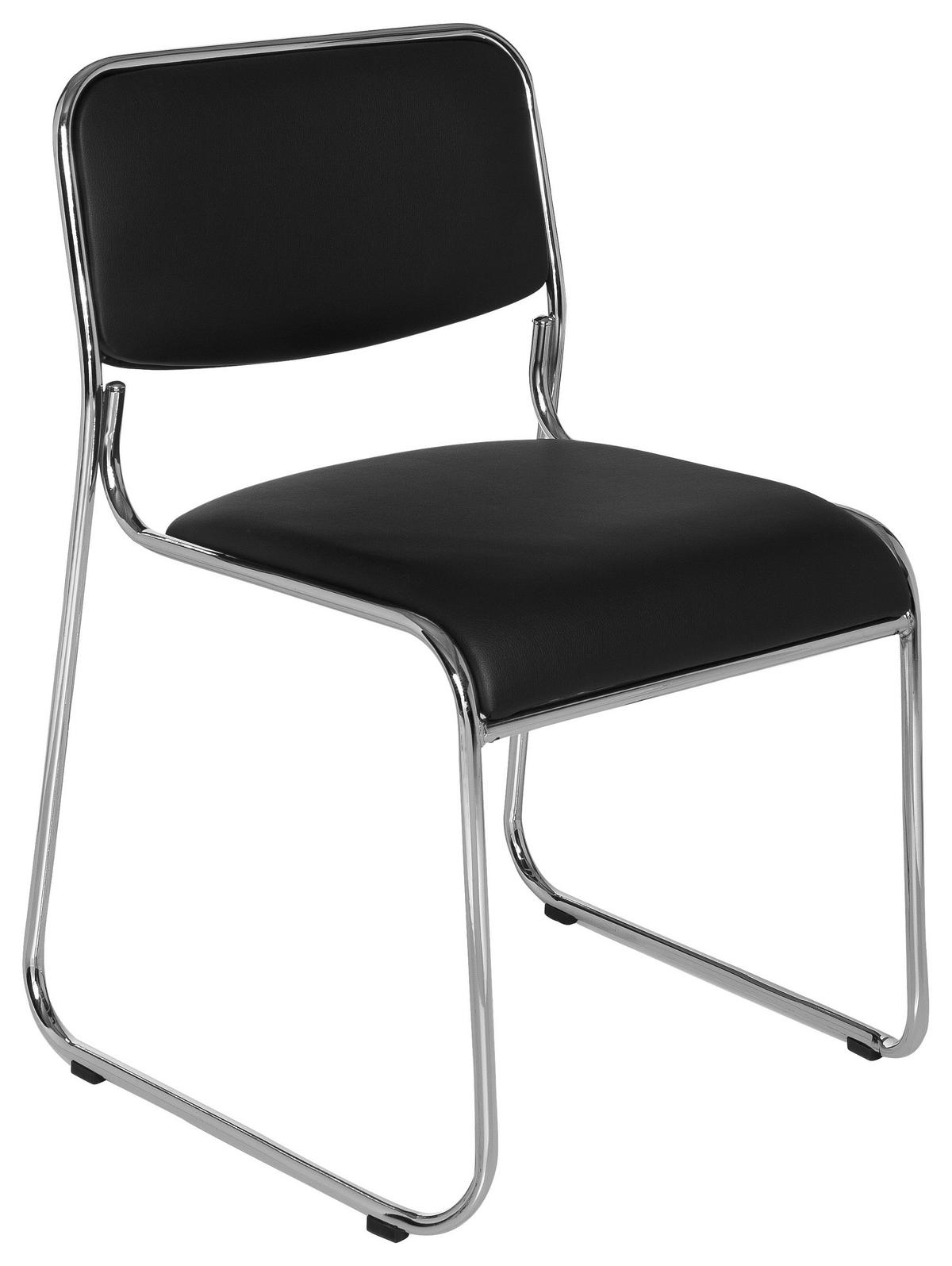 Besucherstuhl Kolta Schwarz - Chromfarben/Schwarz, MODERN, Textil/Metall (41/84/52cm) - MID.YOU