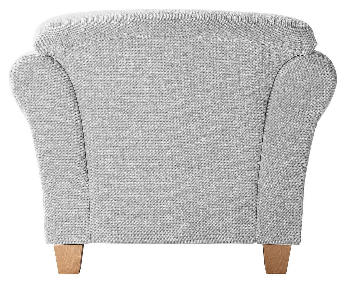 Sessel Gotland silberfarben Rücken echt, 101x84x89 cm - Silberfarben/Naturfarben, KONVENTIONELL, Textil (101/84/89cm) - Sit & More