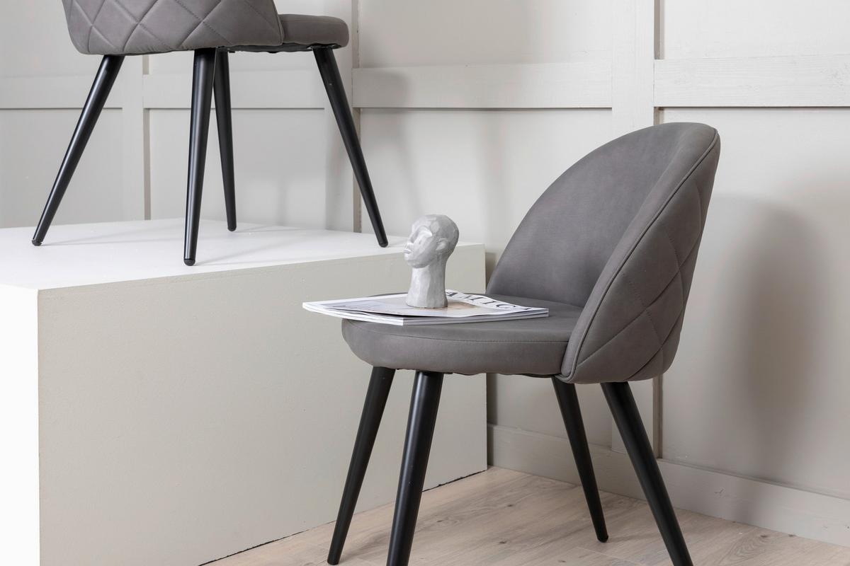 Stuhl-Set Velvet - Dunkelgrau/Beige, Design, Kunststoff/Textil (50/76,5/57cm) - Livetastic