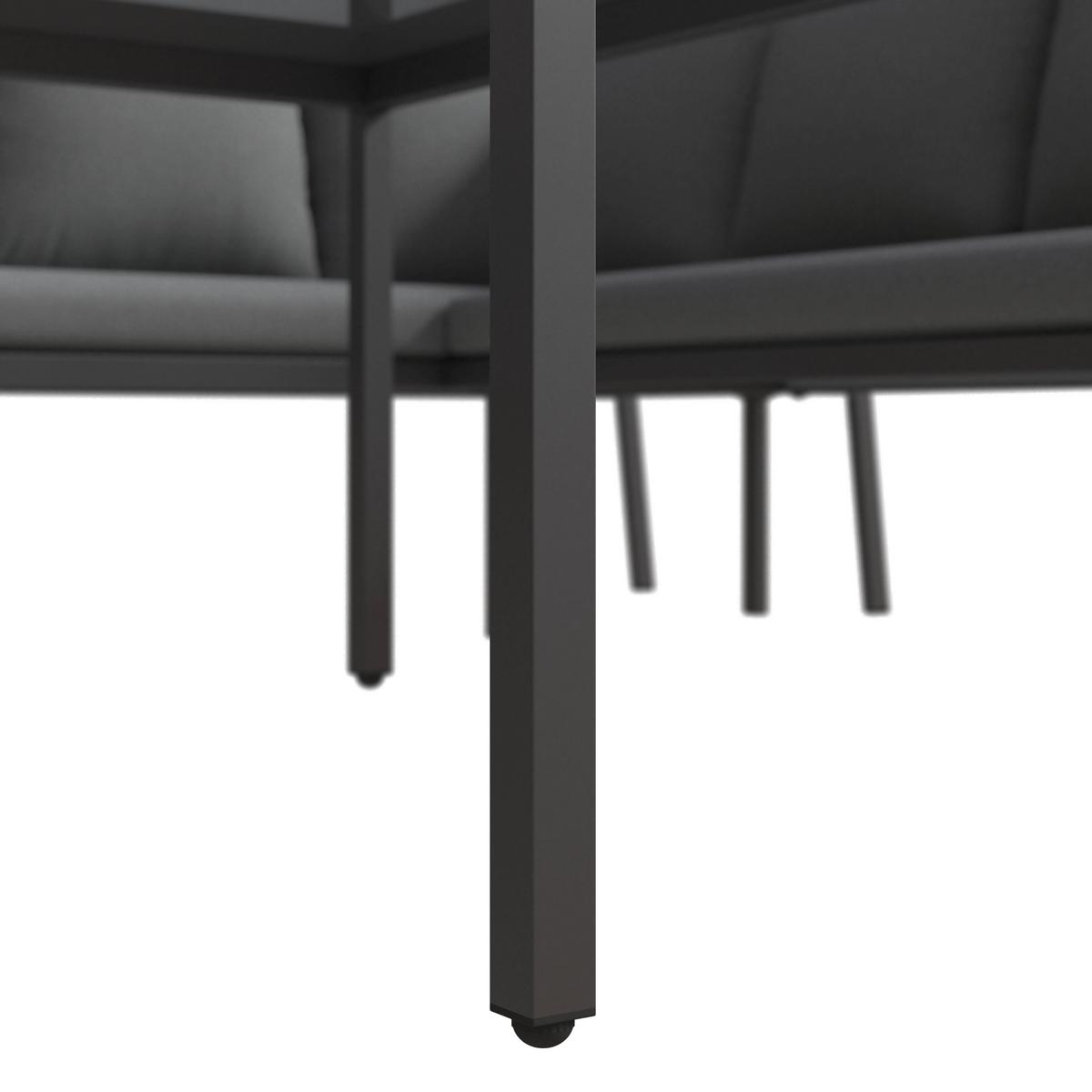 Loungegarnitur Kaunas - Dunkelgrau/Anthrazit, MODERN, Glas/Textil (183/241cm) - Beldano