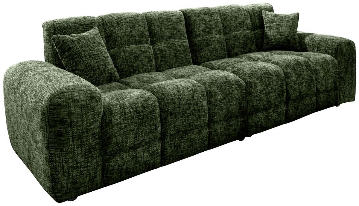 Viersitzer-Sofa Bosco, Dunkelgrün B: 300 cm - Waldgrün/Schwarz, MODERN, Textil (300/87/120cm) - Livetastic