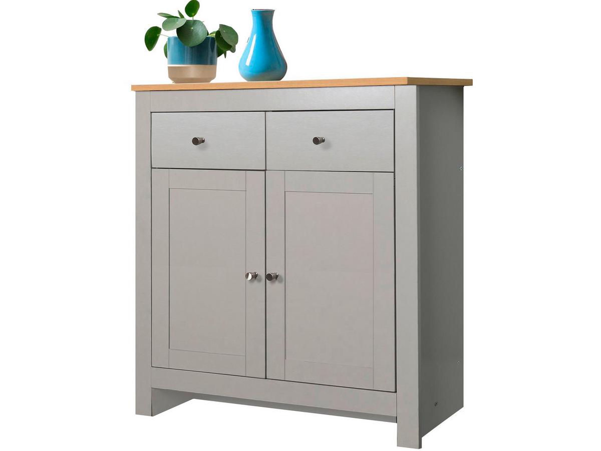 Sideboard Emerald Grau B: 79 cm - Eichefarben/Grau, Design, Holzwerkstoff (79/81/35cm) - MID.YOU