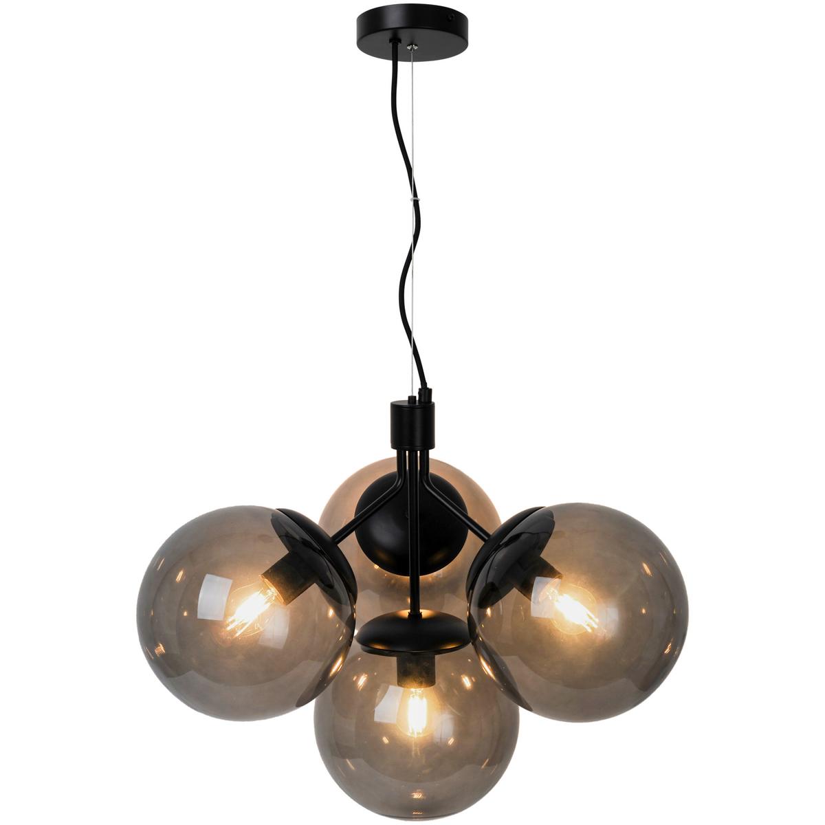 Hängeleuchte Ivona Pela Schwarz  D: 41 cm - Schwarz, KONVENTIONELL, Glas/Metall (41/54cm) - Nordlux