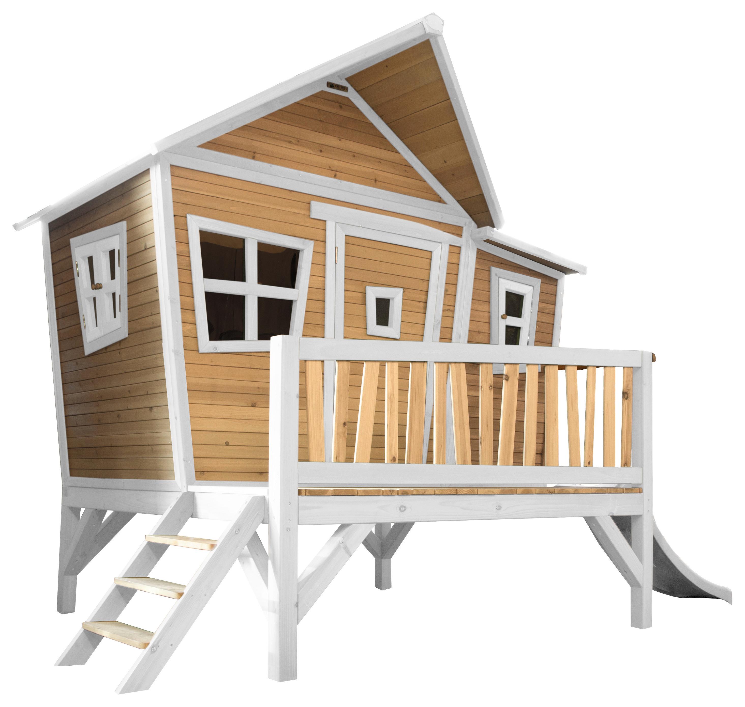 Spielhaus A030.108.91 - Weiß/Braun, KONVENTIONELL, Holz/Kunststoff (123/12,8/152cm) - Ambia Garden