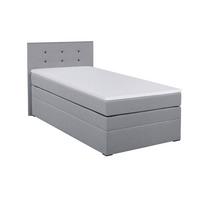 Boxspring postel 90x200cm,  sivá - šedá/barvy stříbra, Basics, kompozitní dřevo/textil (90/200cm)