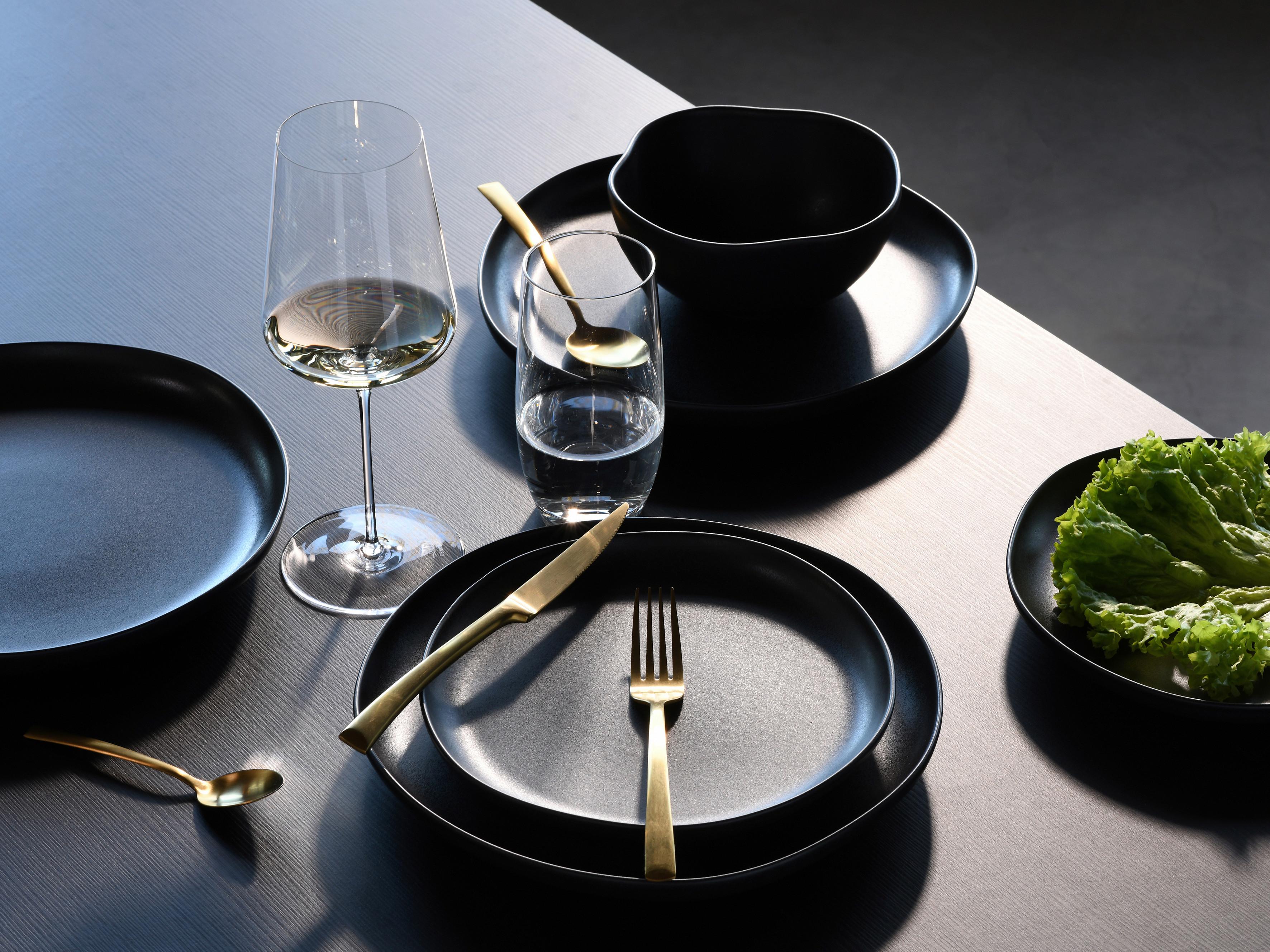 Jídelní souprava 12-dílná - černá, Basics, keramika (42/39/36cm) - Creatable