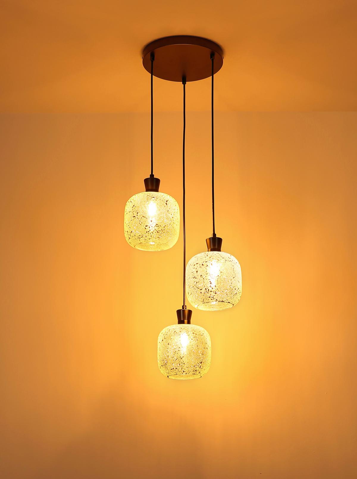 Hängeleuchte Exkl. 3xe14, 40w - Klar/Schwarzchrom, Design, Glas/Kunststoff (30/120cm) - Globo