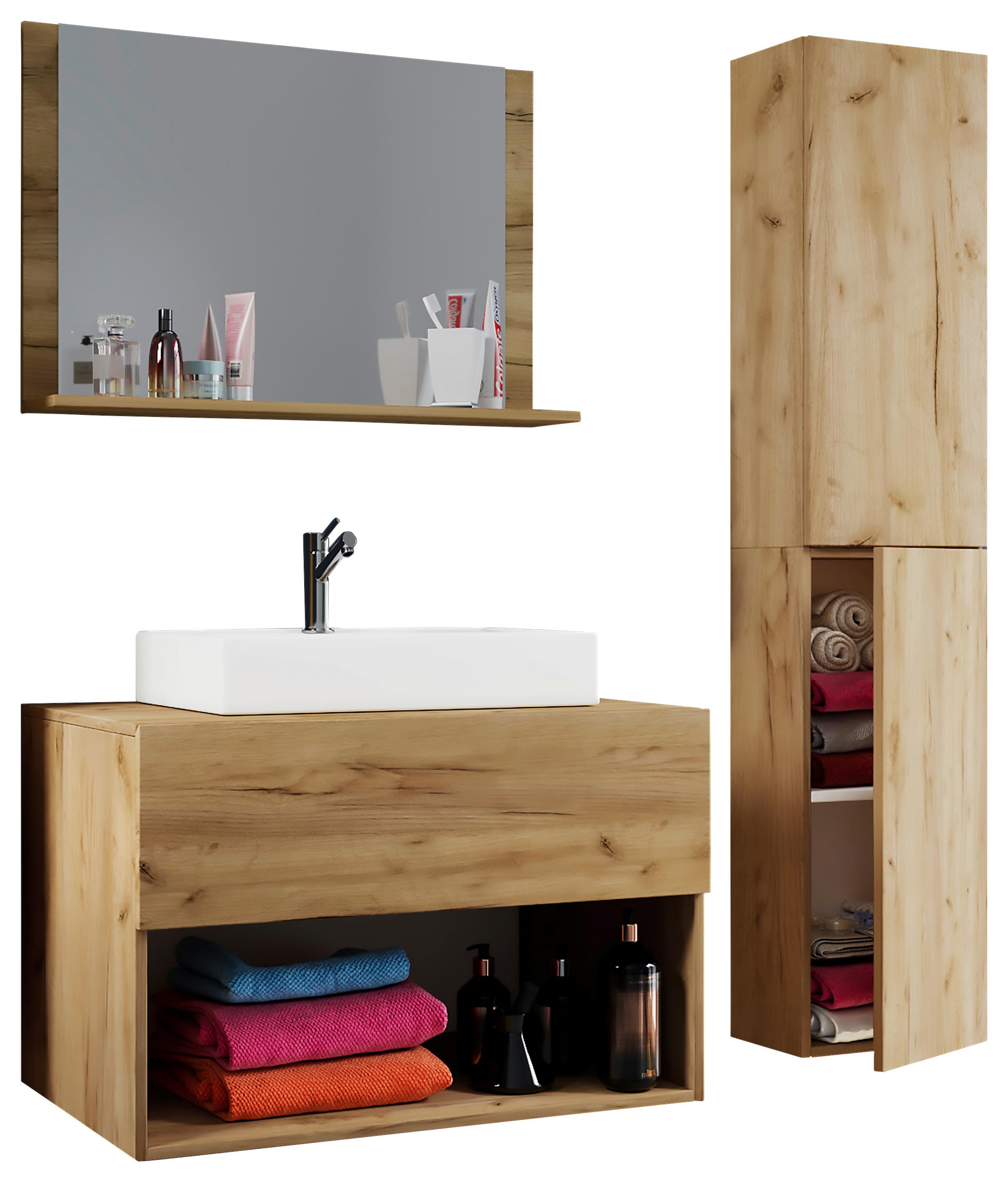 Badmöbel-set 4-tlg. Lendas 80 Cm Eiche Dekor
