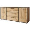 Sideboard Bogota Xl Eiche Wotan Dekor - Eiche Wotan/Schwarz, Basics, Holzwerkstoff (150/68/40cm) - MID.YOU