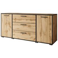 Sideboard Bogota Xl Eiche Wotan Dekor - Eiche Wotan/Schwarz, Basics, Holzwerkstoff (150/68/40cm) - MID.YOU