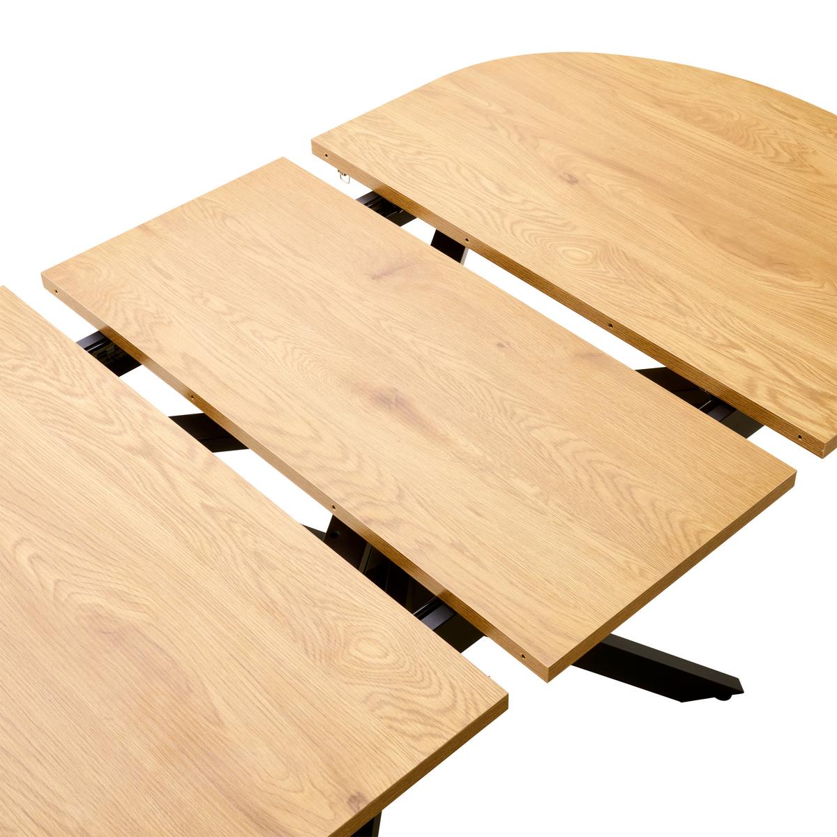 Ausziehtisch Paulo 120 Az 120-160x75x90 cm Eichefarben - Eichefarben/Schwarz, KONVENTIONELL, Holzwerkstoff/Metall (120-160/75/90cm) - MID.YOU