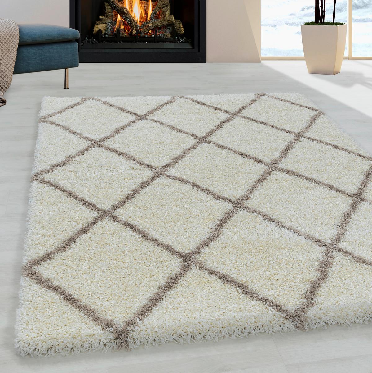 Hochflor Teppich Creme Alvor 80x150 cm - Creme, Basics, Textil (80/150cm)