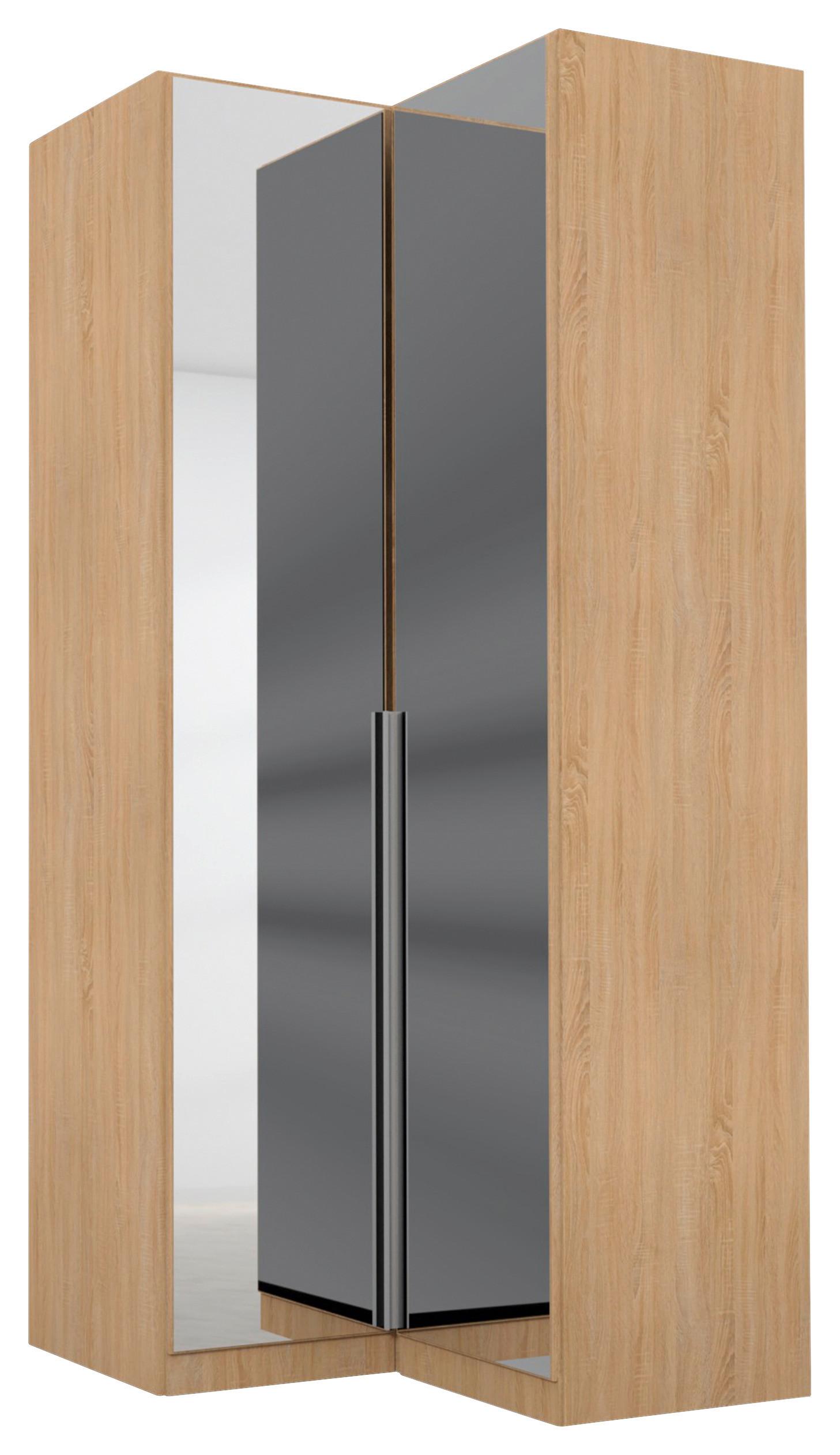 Eckschrank B: 100 cm Alabama, Sonoma Eiche Dekor - Silberfarben/Sonoma Eiche, MODERN, Holzwerkstoff (100/229/102cm) - Rauch Möbel