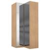 Eckschrank B: 100 cm Alabama, Sonoma Eiche Dekor - Silberfarben/Sonoma Eiche, MODERN, Holzwerkstoff (100/229/102cm) - Rauch Möbel