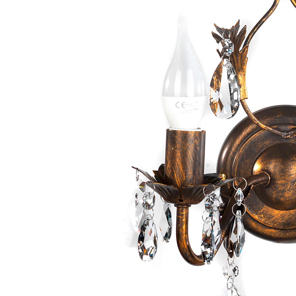 Wandleuchte 4670/Ap2 - Bronzefarben, KONVENTIONELL, Glas/Metall (30/30/20cm)