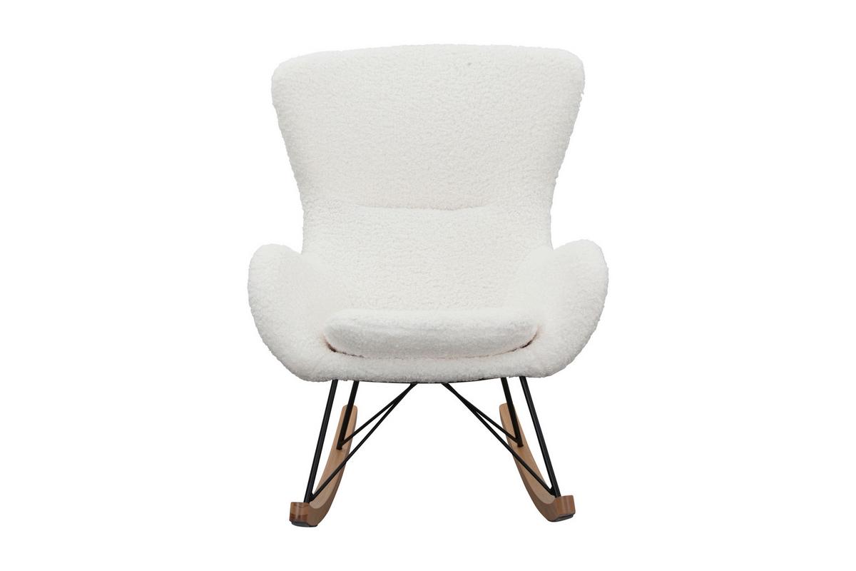 Schaukelstuhl Weiß B: 75 Cm - Eichefarben/Schwarz, MODERN, Textil/Metall (75/106/102cm) - Livetastic