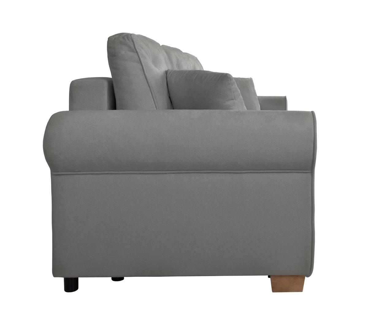 Schlafsofa Arles, Grau 70 B: 240 Cm - Buchefarben/Grau, Design, Textil (240/94/98cm) - MID.YOU
