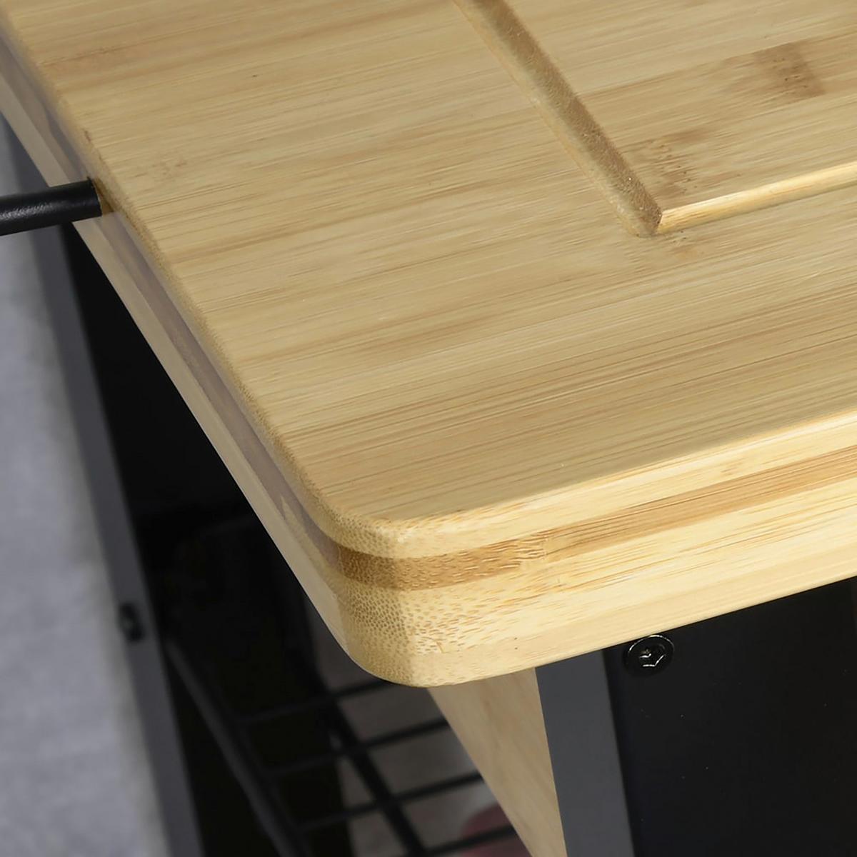 Servierwagen Schwarz/Eichefarben B: 71 cm - Eichefarben/Schwarz, Basics, Holzwerkstoff/Metall (71/88/60cm) - Kesper