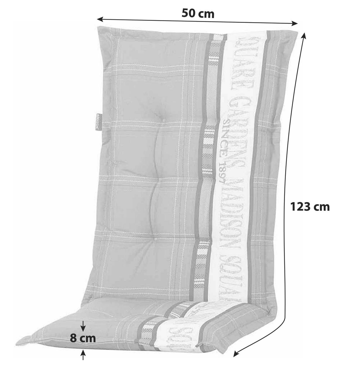 Sitzkissen Garden LxB: 123x50 cm Grau - Grau, KONVENTIONELL, Textil (50/8/123cm) - Ambia Garden