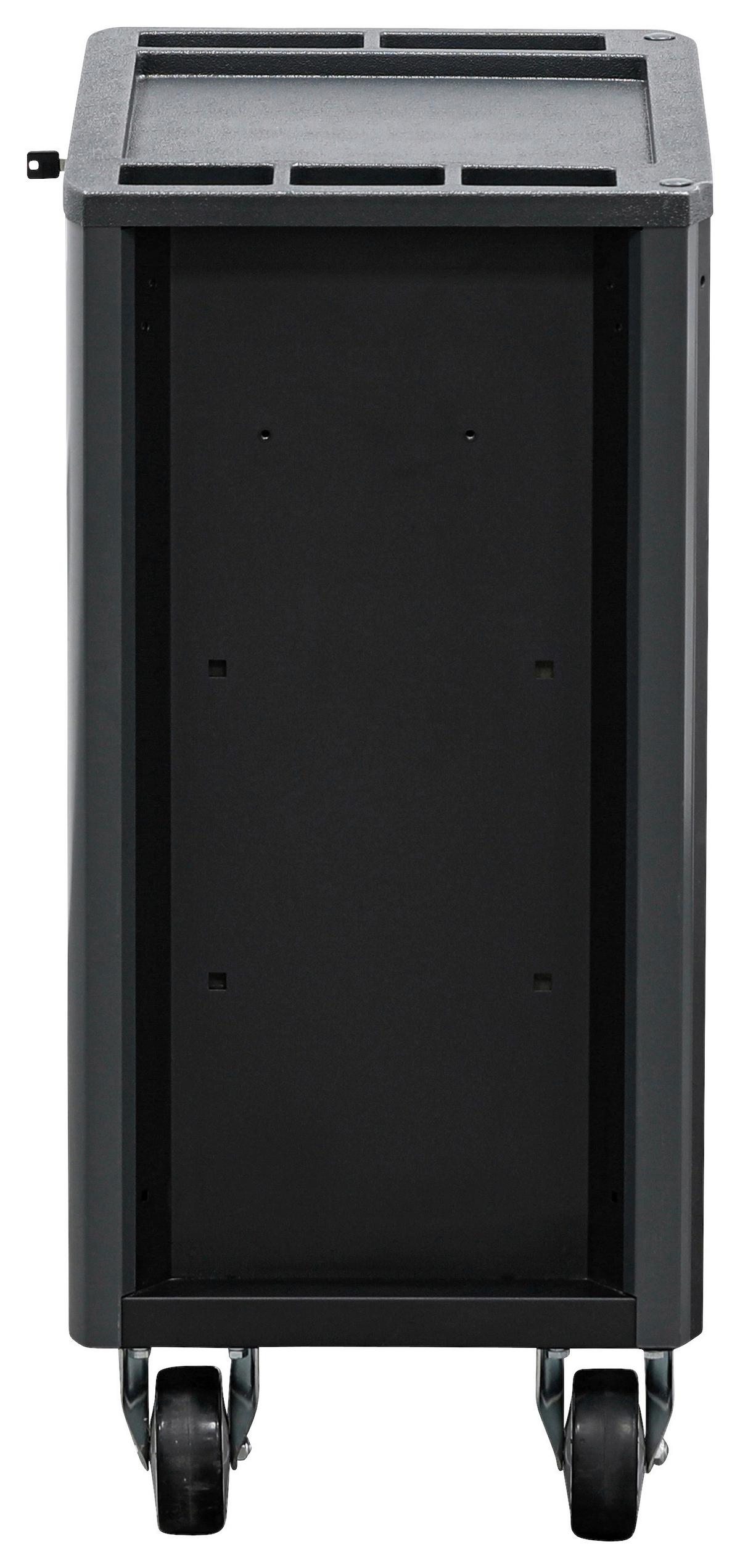 Werkstattwagen Leer Schwarz/Silberfarben B: 72,4cm - Silberfarben/Schwarz, Basics (72,4/103,3/47cm)