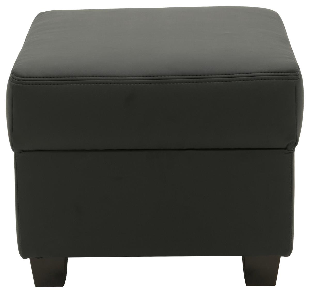 Polsterhocker Norma Schwarz Lederlook H: 41 Cm - Wengefarben/Schwarz, Design, Textil (67/41/52cm) - MID.YOU