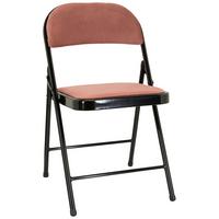 Klappstuhl Tudela I Rosa/Schwarz Samt - Schwarz/Rosa, Basics, Textil/Metall (44/80/49cm) - MID.YOU