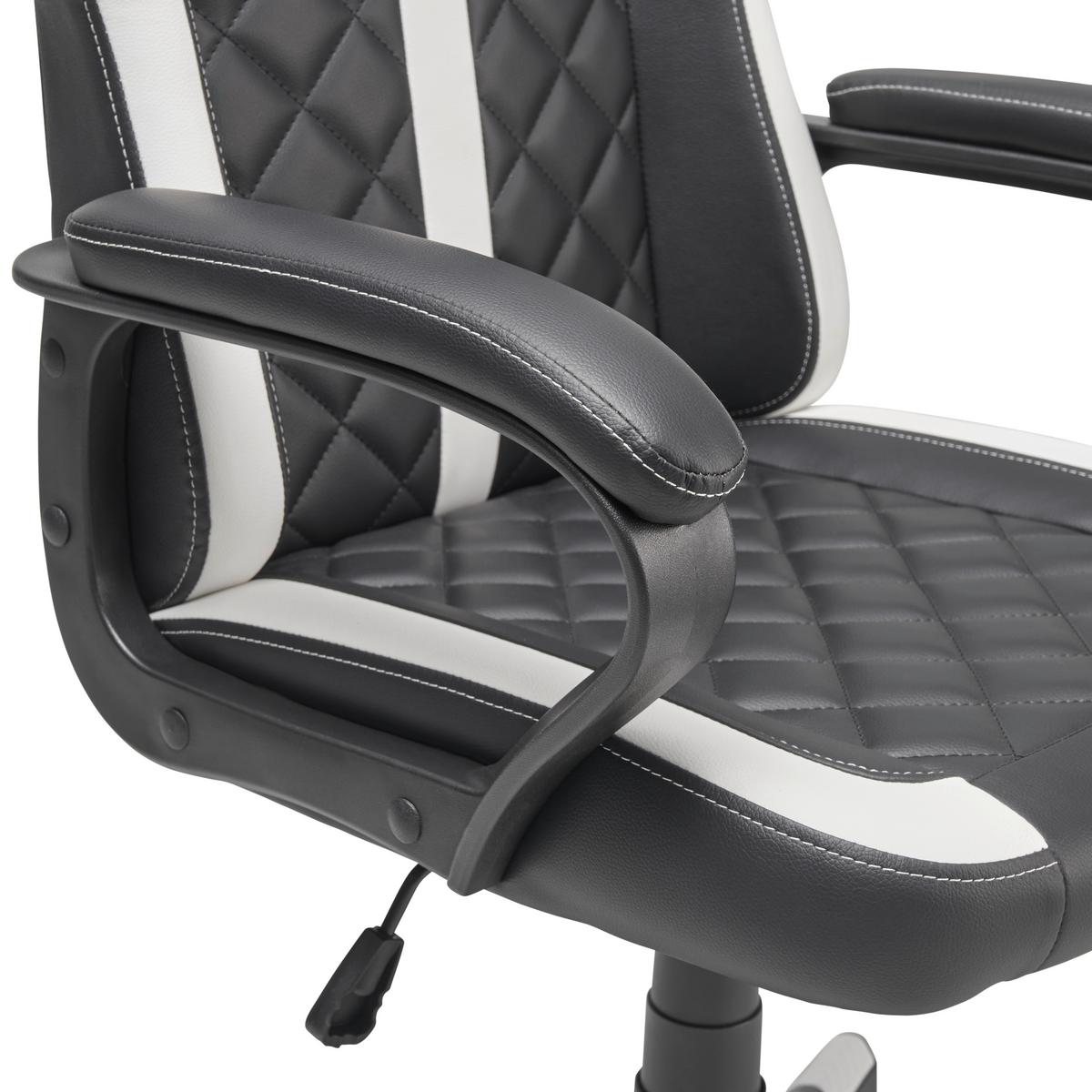 Gamingstuhl Chicago - Schwarz/Weiß, LIFESTYLE, Kunststoff/Textil (60/114-124/62cm) - MID.YOU