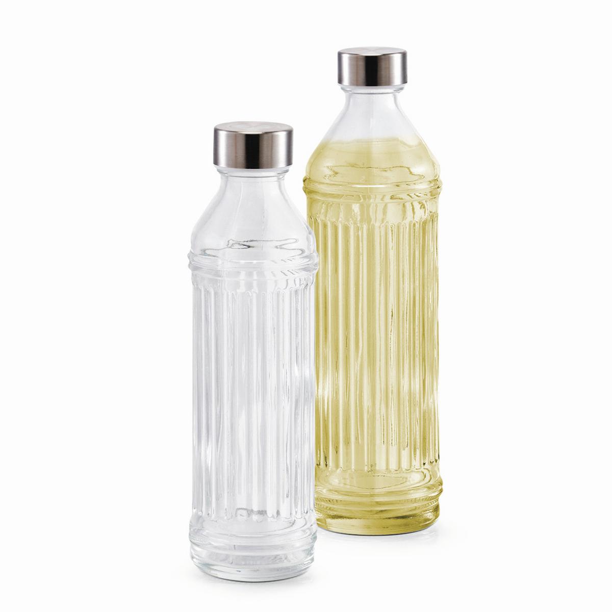 TRINKFLASCHE Glas, BxHxT: ca. 9x9x30 cm - Transparent, Design, Glas (8,5/8,5/29,5cm)