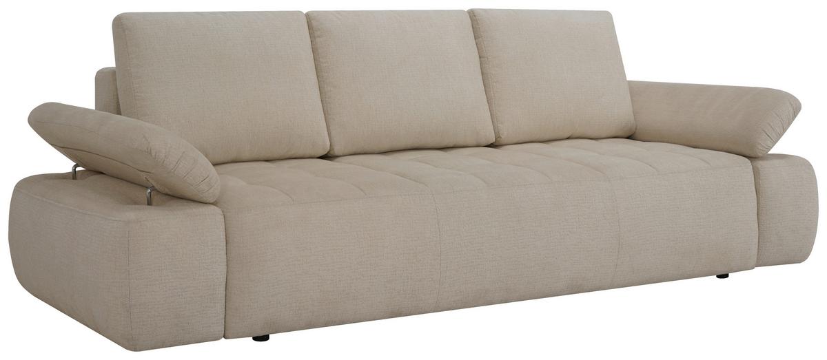 Schlafsofa Madox Beige B: 255 cm - Beige/Schwarz, Design, Textil (255/89/109cm) - MID.YOU
