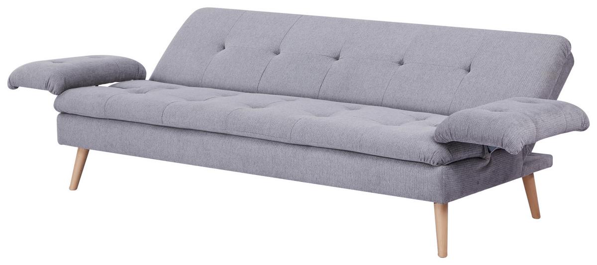 Schlafsofa Armano Grau B: 190 Cm - Naturfarben/Grau, Basics, Holz/Textil (190/83/87cm) - P & B
