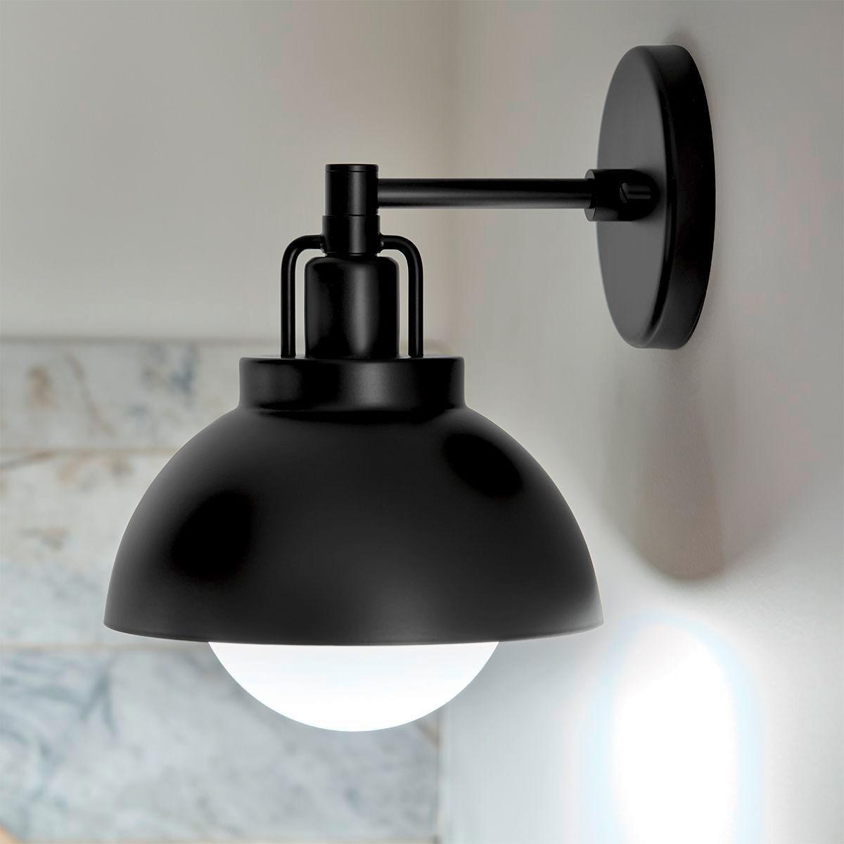 Falilámpa Kl-Niva-1w-1p-Bk - fekete, Konventionell, fém (22,7/20,3/24,1cm) - Elstead Lighting