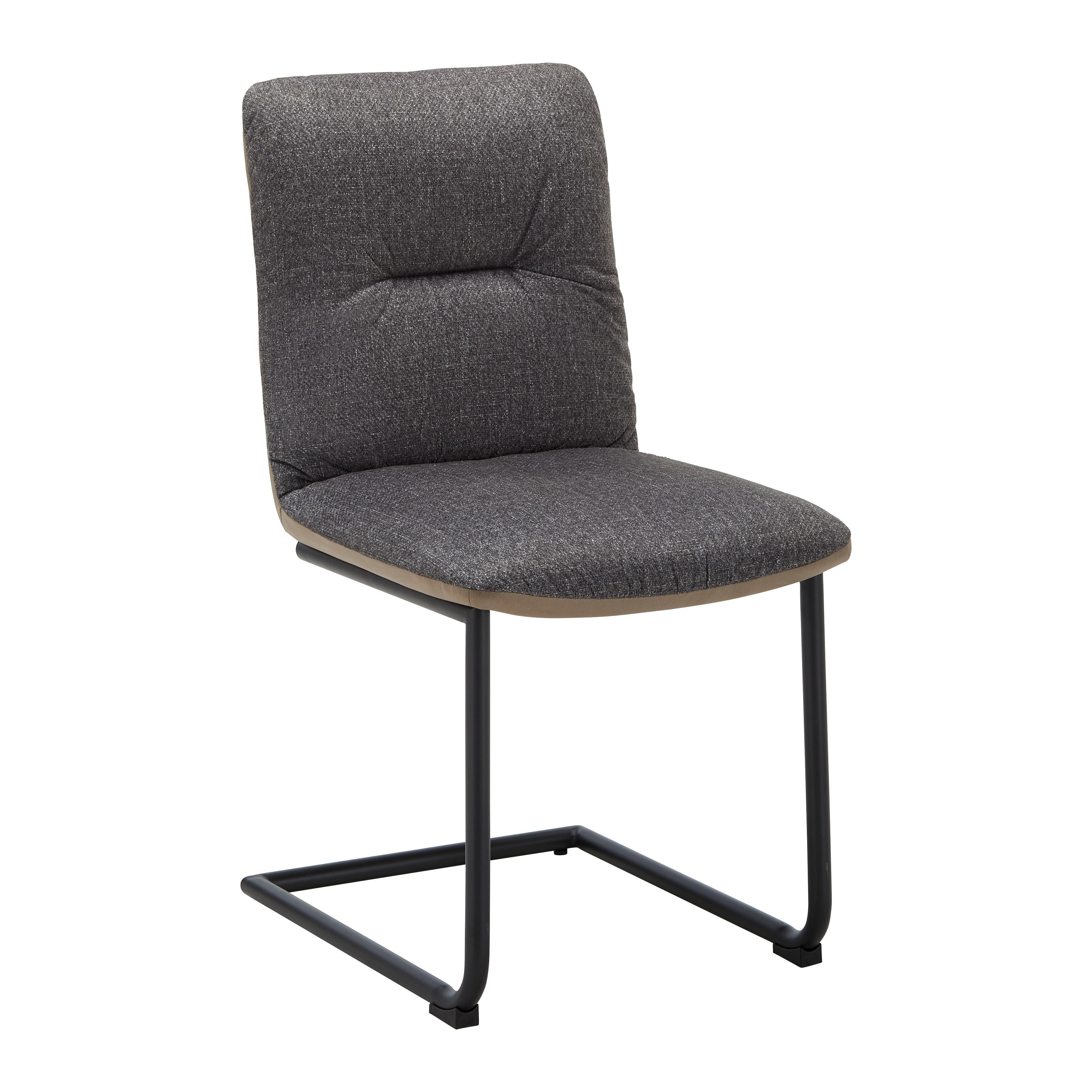 Židle SARAH šedá/hnědá - šedá/černá, Moderní, kov/dřevo (49/88/59cm) - Bessagi Home