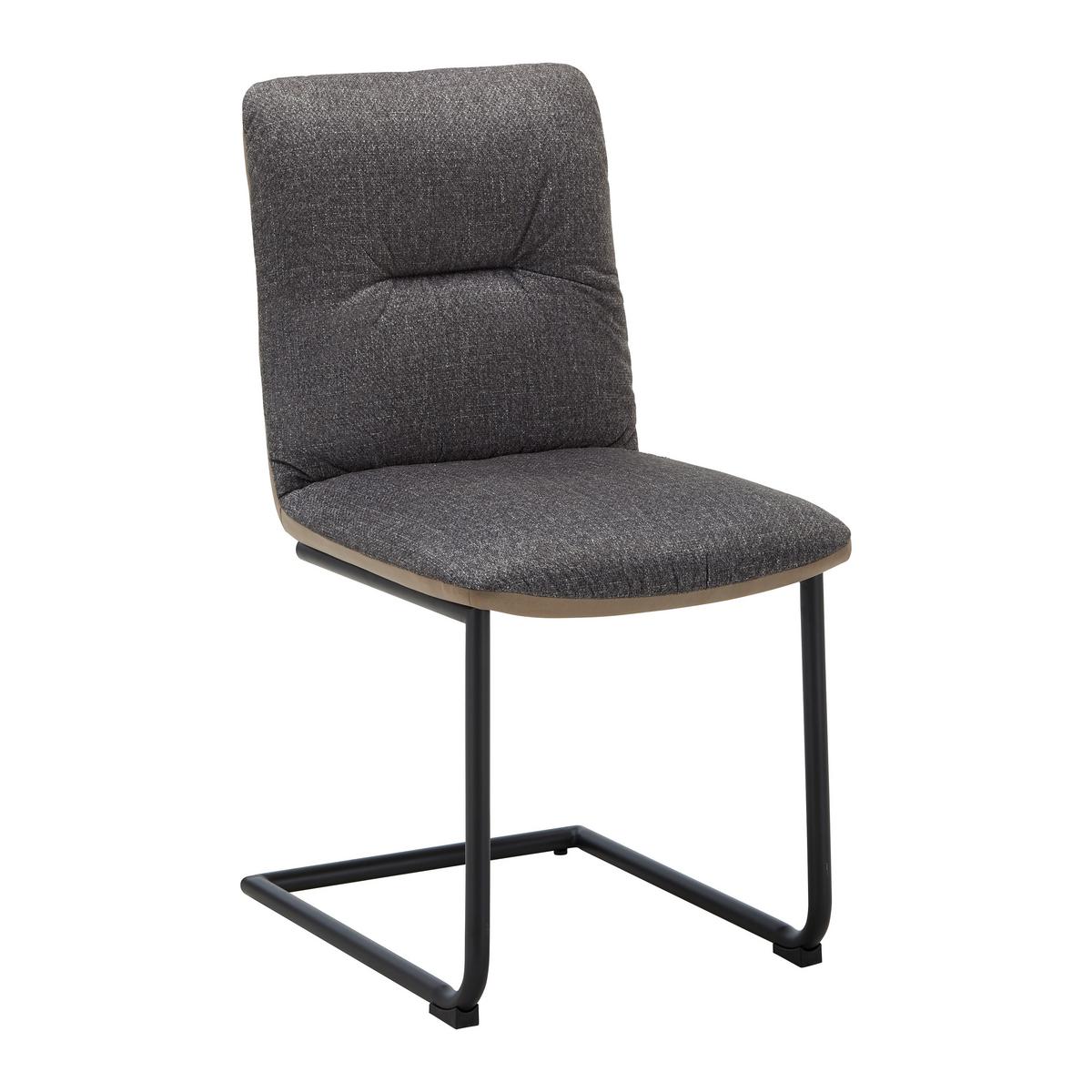 Židle SARAH šedá/hnědá - šedá/černá, Moderní, kov/dřevo (49/88/59cm) - Bessagi Home