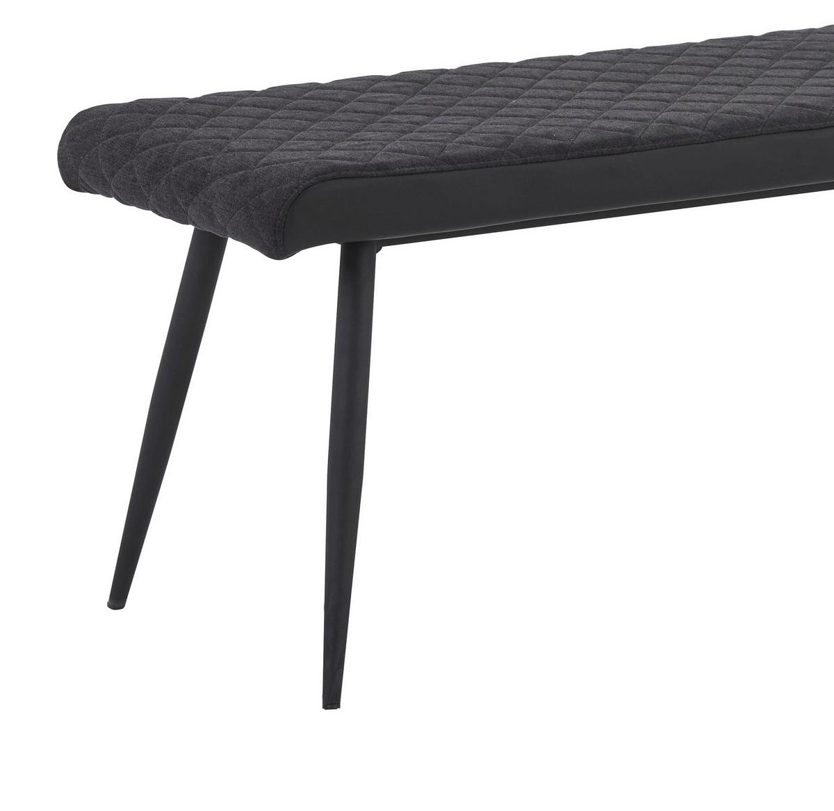 Sitzbank Gepolstert, Anthrazit/schwarz Porto 140 Cm - Anthrazit/Schwarz, MODERN, Textil/Metall (140/48/42cm) - MID.YOU