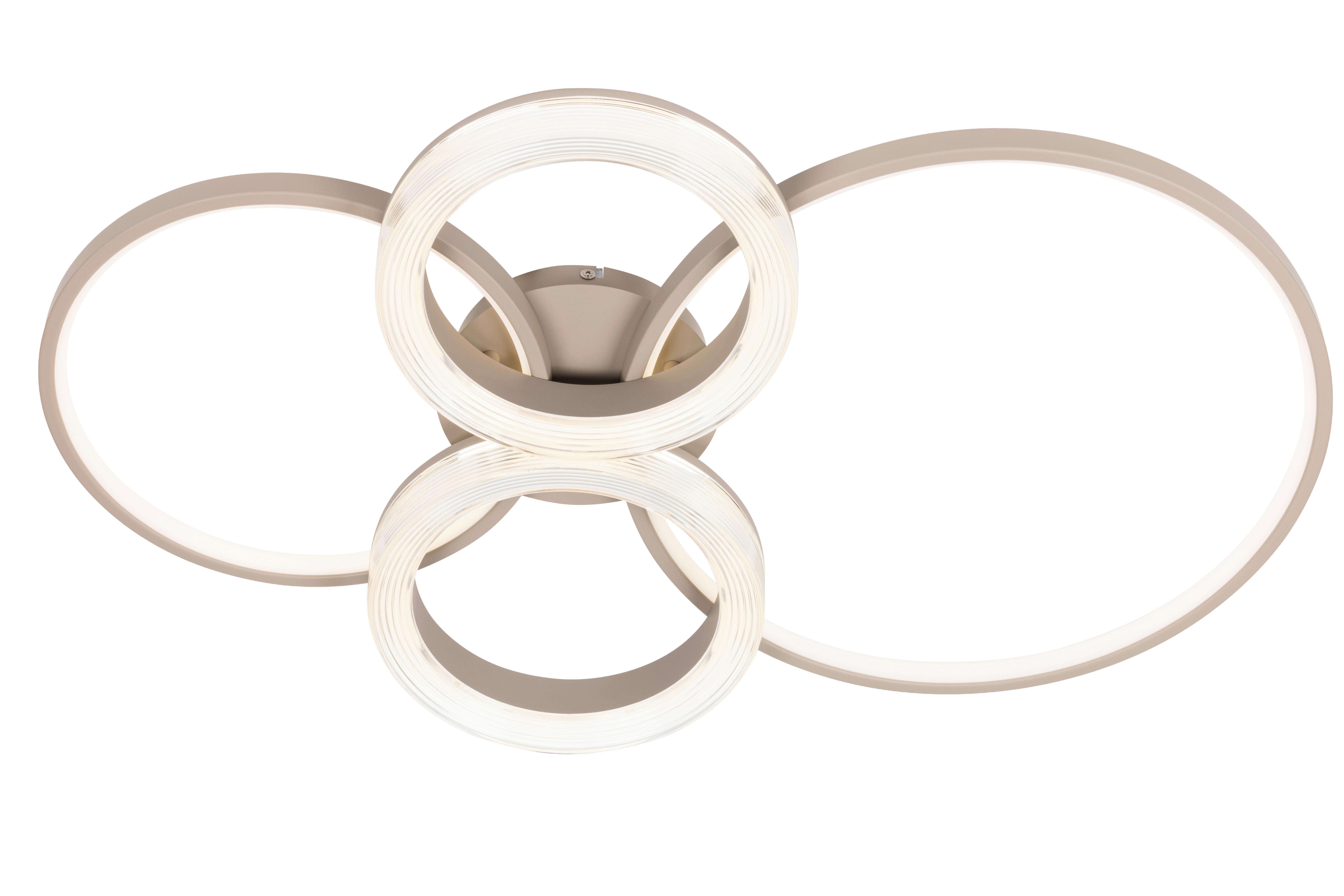 LED-DECKENLEUCHTE 40W, 220-240V - Sandfarben/Transparent, Basics, Kunststoff/Metall (80/50,5/10cm) - Luca Bessoni