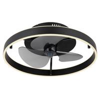 Deckenventilator Conway Schwarz Weiß D: 50 Cm - Schwarz/Weiß, KONVENTIONELL, Kunststoff/Metall (50/14,5cm) - Globo