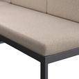 Loungegarnitur 5-Tlg Genf Metall/Textil/Glas mit Kissen - Hellgrau/Grau, MODERN, Glas/Textil (213/136cm) - Beldano